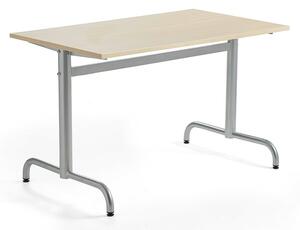 AJ Produkty Stůl PLURAL, 1200x700x720 mm, akustická HPL deska, bříza, stříbrná