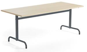 AJ Produkty Stůl PLURAL, 1800x800x720 mm, akustická HPL deska, bříza, antracitově šedá