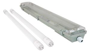 BERGE Svítidlo + 2x LED trubice - T8 - 60cm - 18W - teplá bílá - SADA