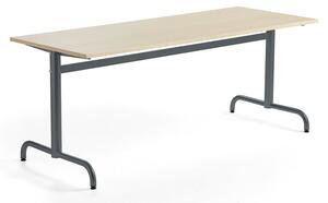 AJ Produkty Stůl PLURAL, 1800x700x720 mm, akustická HPL deska, bříza, antracitově šedá