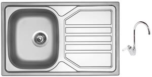 Nerezový dřez Sinks OKIO 800 V 0,7mm leštěný + Dřezová baterie Sinks RETRO 54 lesklá