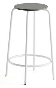AJ Produkty Barová židle TIMMY, výška 630 mm, bílé nohy, tmavě šedý sedák