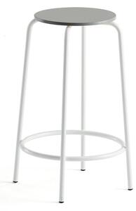 AJ Produkty Barová židle TIMMY, výška 630 mm, bílé nohy, světle šedý sedák