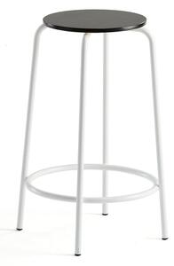 AJ Produkty Barová židle TIMMY, výška 630 mm, bílé nohy, černý sedák