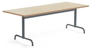 AJ Produkty Stůl PLURAL, 1800x800x720 mm, linoleum, béžová, antracitově šedá