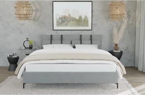 Světle šedá čalouněná dvoulůžková postel s roštem 180x200 cm Tulsa – Ropez