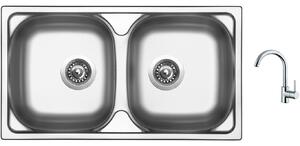 Set Sinks OKIO 780 DUO V leštěný + baterie Sinks MIX 35 chrom