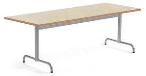 AJ Produkty Stůl PLURAL, 1800x800x720 mm, linoleum, béžová, stříbrná