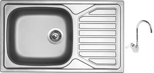 Nerezový dřez Sinks OKIO 860 XXL V 0,6mm matný + Dřezová baterie Sinks RETRO 54 lesklá