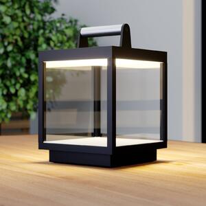 Nabíjecí stolní lampa Lucande LED Cube, hliník, USB, IP54, stmívatelná