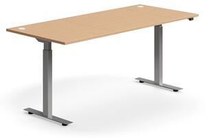 AJ Produkty Výškově nastavitelný stůl FLEXUS, 1800x800 mm, stříbrná podnož, buk