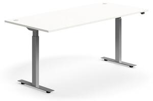 AJ Produkty Výškově nastavitelný stůl FLEXUS, 1800x800 mm, stříbrná podnož, bílá