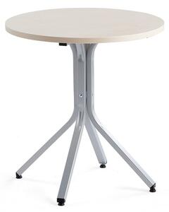AJ Produkty Stůl VARIOUS, Ø700 mm, výška 740 mm, stříbrná, bříza