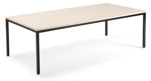 AJ Produkty Jednací stůl QBUS, 2400x1200 mm, 4 nohy, černý rám, bříza