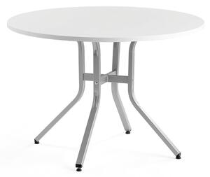 AJ Produkty Stůl VARIOUS, Ø1100 mm, výška 740 mm, stříbrná, bílá