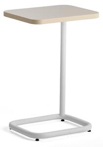 AJ Produkty Stolek na notebook STANDBY, 425x350x647 mm, bílý, šedobéžová deska