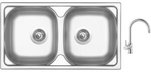 Set Sinks OKIO 780 DUO V leštěný + baterie Sinks VITALIA chrom