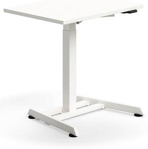 AJ Produkty Výškově nastavitelný stůl QBUS, 800x600 mm, bílá podnož, bílá