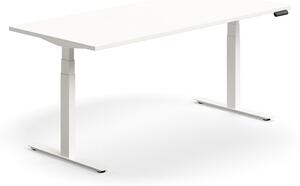 AJ Produkty Výškově nastavitelný stůl QBUS, 1800x800 mm, bílá podnož, bílá