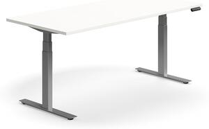 AJ Produkty Výškově nastavitelný stůl QBUS, 1800x800 mm, stříbrná podnož, bílá