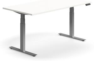 AJ Produkty Výškově nastavitelný stůl QBUS, 1600x800 mm, stříbrná podnož, bílá