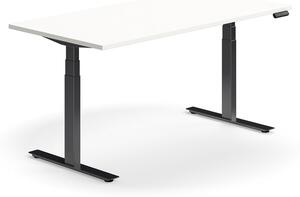 AJ Produkty Výškově nastavitelný stůl QBUS, 1600x800 mm, černá podnož, bílá