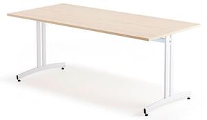 AJ Produkty Stůl SANNA, 1800x800x720 mm, bílá/bříza
