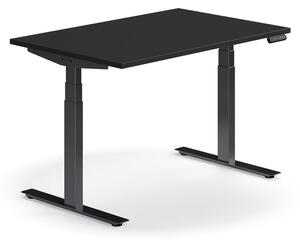 AJ Produkty Výškově nastavitelný stůl QBUS, 1200x800 mm, černá podnož, černá
