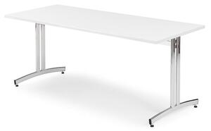 AJ Produkty Stůl SANNA, 1800x800x720 mm, chrom/bílá