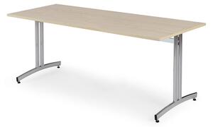 AJ Produkty Stůl SANNA, 1800x800x720 mm, chrom/bříza