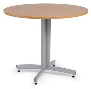 AJ Produkty Kulatý stůl SANNA, Ø900x720 mm, stříbrná/buk