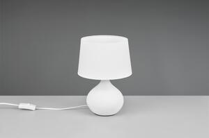 Bílá stolní lampa z keramiky a tkaniny Trio Martin, výška 29 cm
