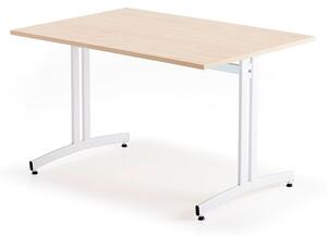 AJ Produkty Stůl SANNA, 1200x800x720 mm, bílá/bříza