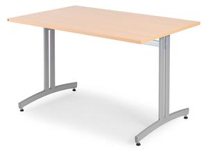 AJ Produkty Stůl SANNA, 1200x800x720 mm, stříbrná/buk