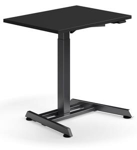 AJ Produkty Výškově nastavitelný stůl QBUS, 800x600 mm, černá podnož, černá