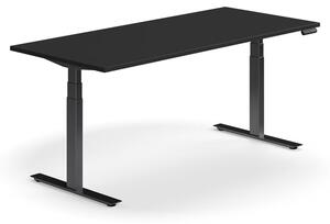 AJ Produkty Výškově nastavitelný stůl QBUS, 1800x800 mm, černá podnož, černá