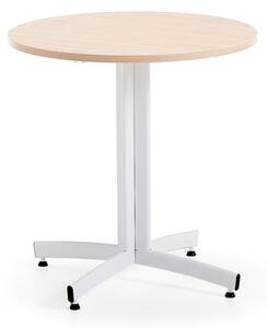 AJ Produkty Kulatý stůl SANNA, Ø700x720 mm, bílá/bříza