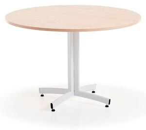 AJ Produkty Kulatý stůl SANNA, Ø1100x720 mm, bílá/bříza