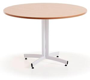 AJ Produkty Kulatý stůl SANNA, Ø1100x720 mm, bílá/buk