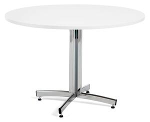 AJ Produkty Kulatý stůl SANNA, Ø1100x720 mm, chrom/bílá