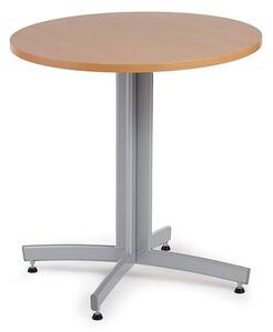 AJ Produkty Kulatý stůl SANNA, Ø700x720 mm, stříbrná/buk