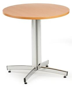 AJ Produkty Kulatý stůl SANNA, Ø700x720 mm, chrom/buk