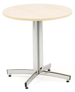 AJ Produkty Kulatý stůl SANNA, Ø700x720 mm, chrom/bříza