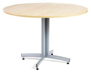AJ Produkty Kulatý stůl SANNA, Ø1100x720 mm, stříbrná/bříza