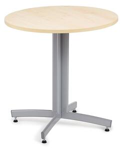 AJ Produkty Kulatý stůl SANNA, Ø700x720 mm, stříbrná/bříza