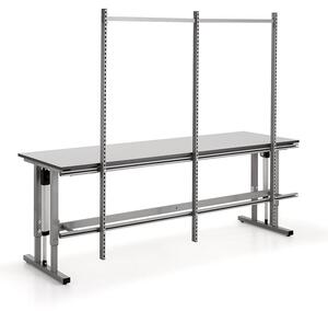 AJ Produkty Zadní rám ke stolu MOTION s elektrickým polohováním, se 3 sloupky, 2500x800 mm