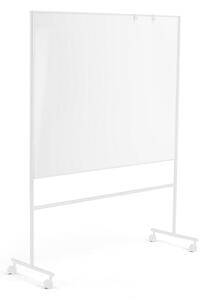 AJ Produkty Mobilní bílá tabule EMMA, oboustranná, 1500x1200 mm, bílý rám