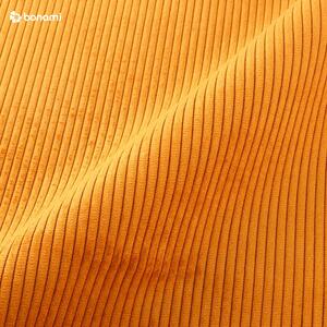 Oranžová rozkládací rohová manšestrová pohovka Kooko Home Jazz, pravý roh