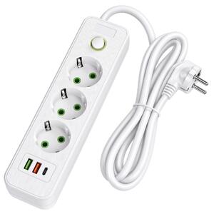 Toolight Toolight, JNH020-3A, prodlužovací lišta 3 zásuvky + 2× USB-A + USB-C, 1,8 m, bílá, OSW-56302