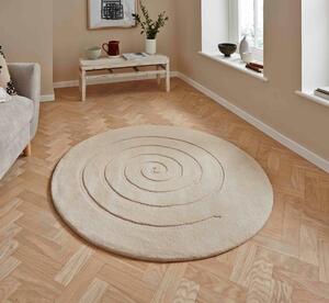 Krémově bílý vlněný koberec Think Rugs Spiral, ⌀ 180 cm